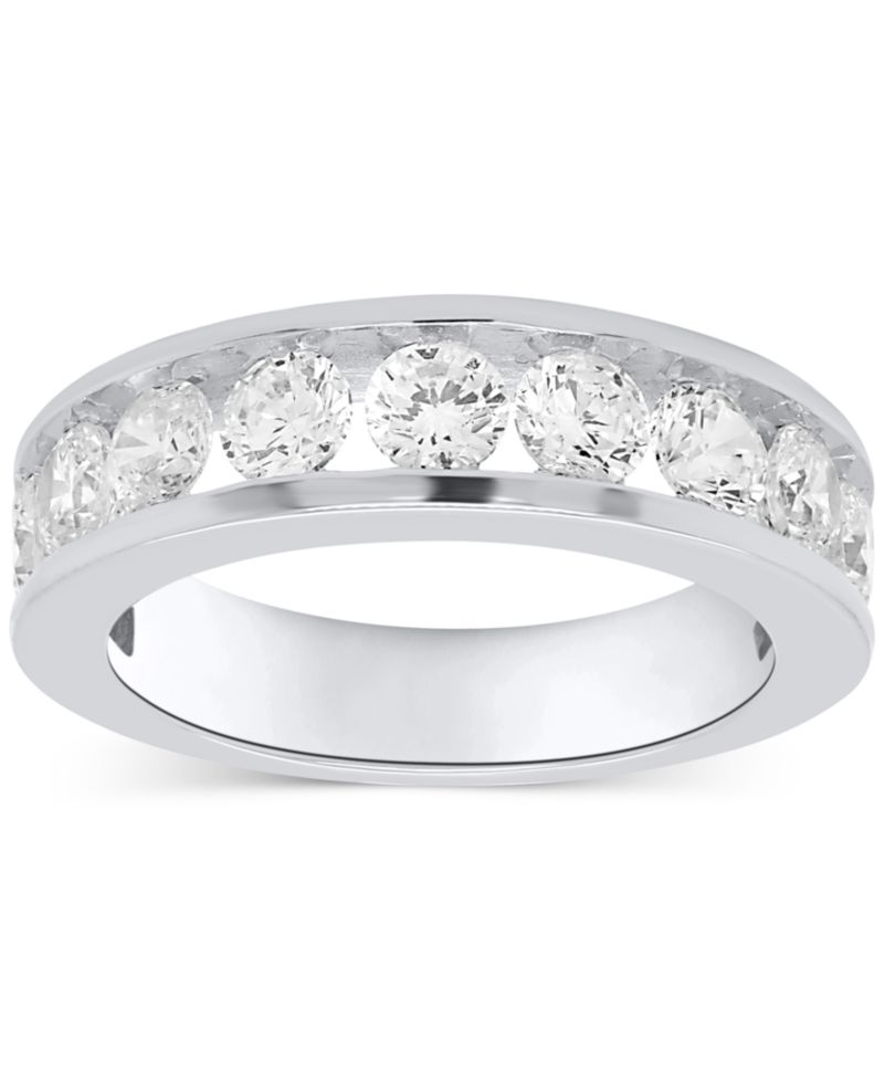 Lab Grown Diamond Channel Set Band (2 ct. t.w.) in Sterling Silver or 14K Gold-Plated Sterling Silver