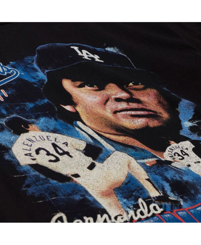 Men's Fernando Valenzuela Black Los Angeles Dodgers Legendary Collage Player T-Shirt