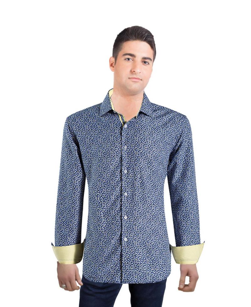 Men's Slim Fit Floral Button-Down Shirt