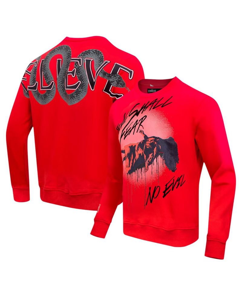 Men's Red The Exorcist We Shall Fear Pullover Sweatshirt