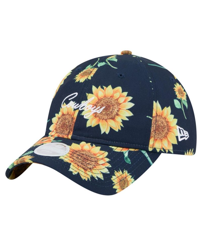 Women's Navy Dallas Cowboys Adventure Sunflower 9TWENTY Adjustable Hat