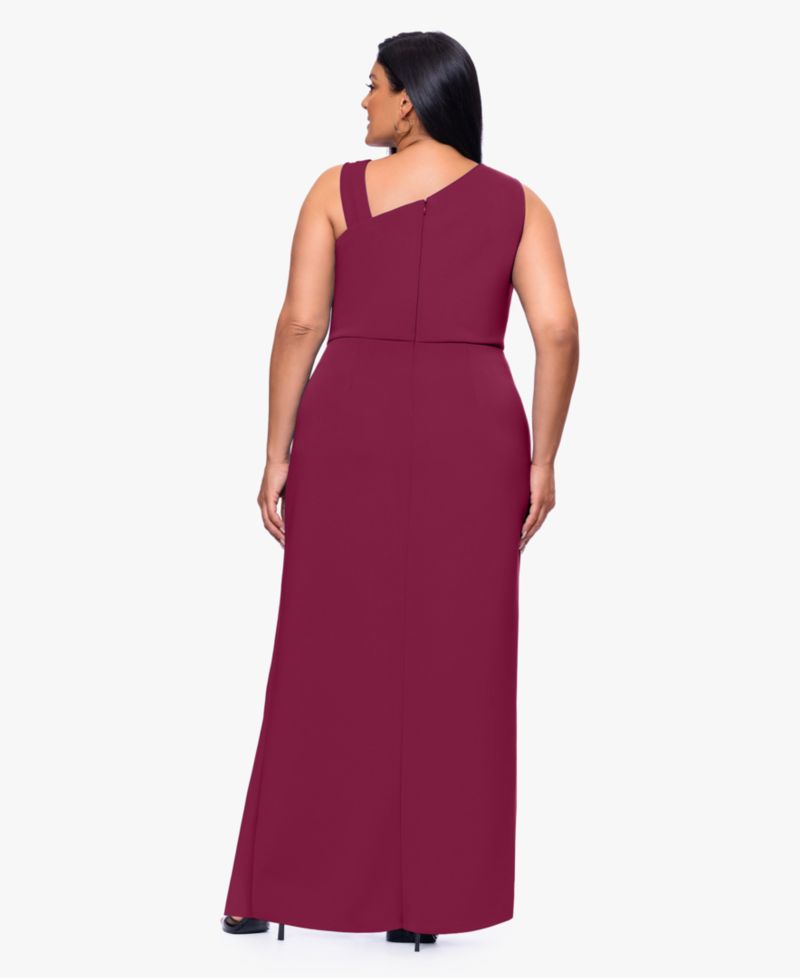 Plus Size Asymmetrical Sleeveless Ball Gown