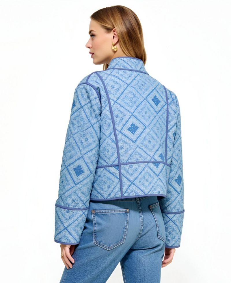 Women's Diamond Quilted Open-Front Jacket