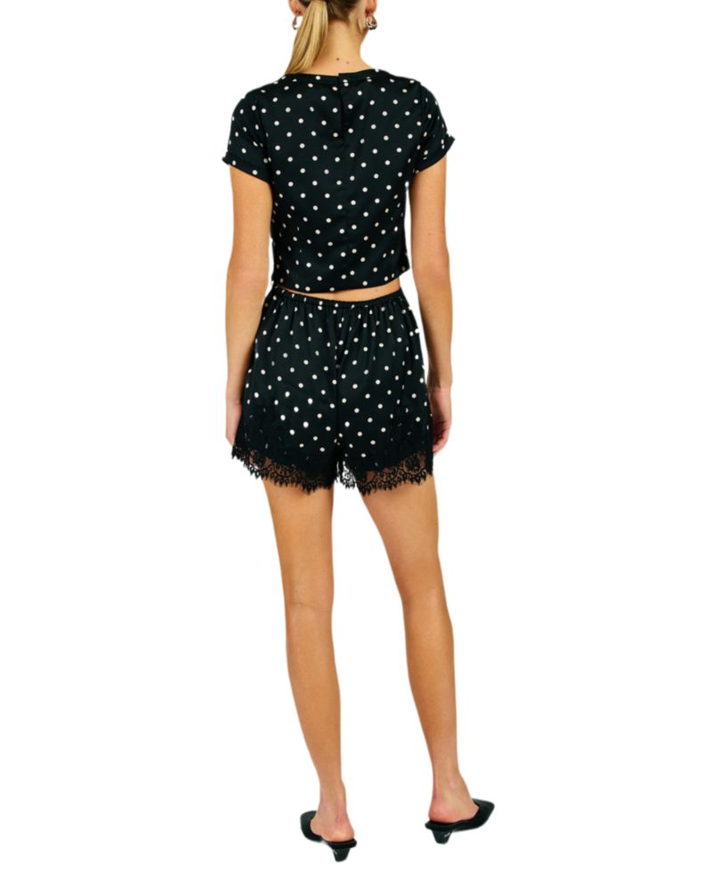 Women's Sophie Polka Dot Lace Trim Shorts