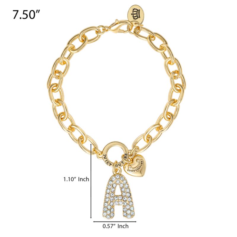 PavÃ© Initial Charm Bracelet - 7.5'' Tone Link