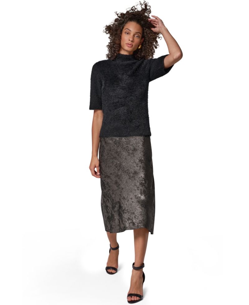 Women's Short-Sleeve Mock Neck Sweater
