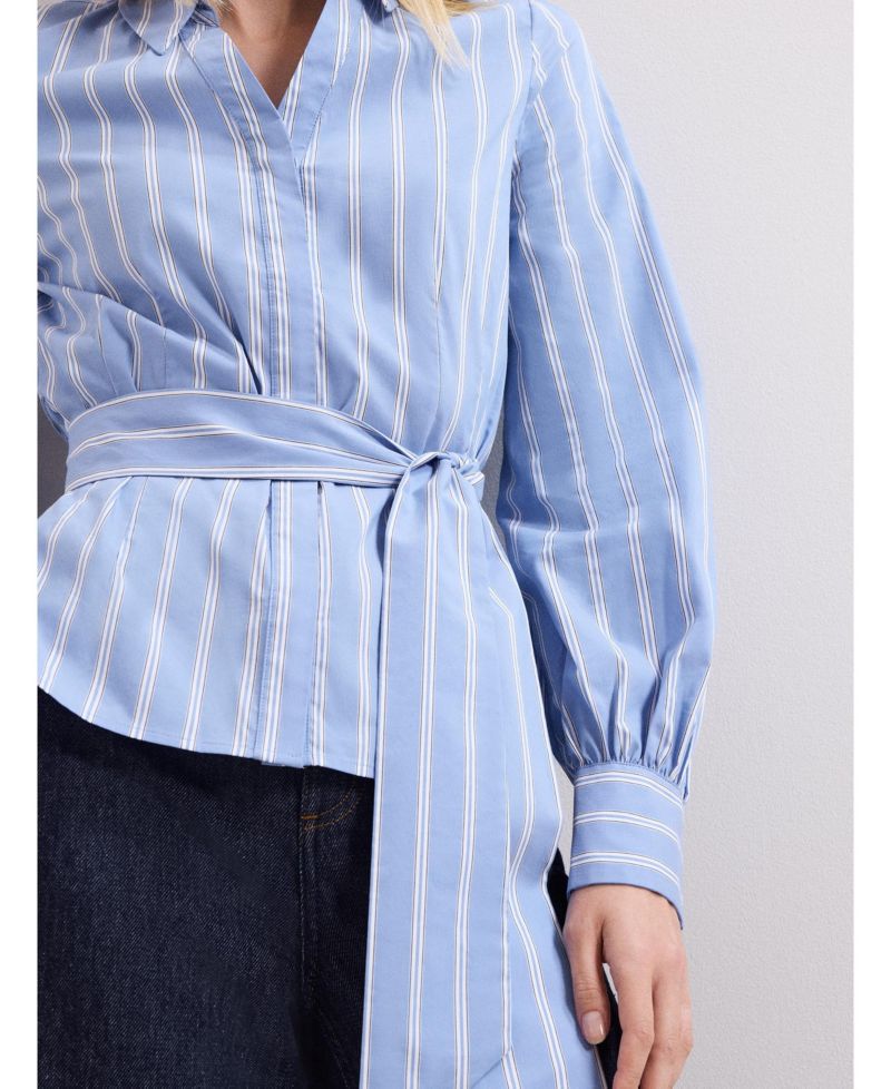 Women's Collared Statement-Belt Shirt