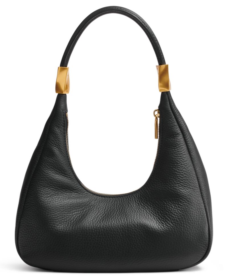 Quogue Leather Small Hobo Shoulder Handbag