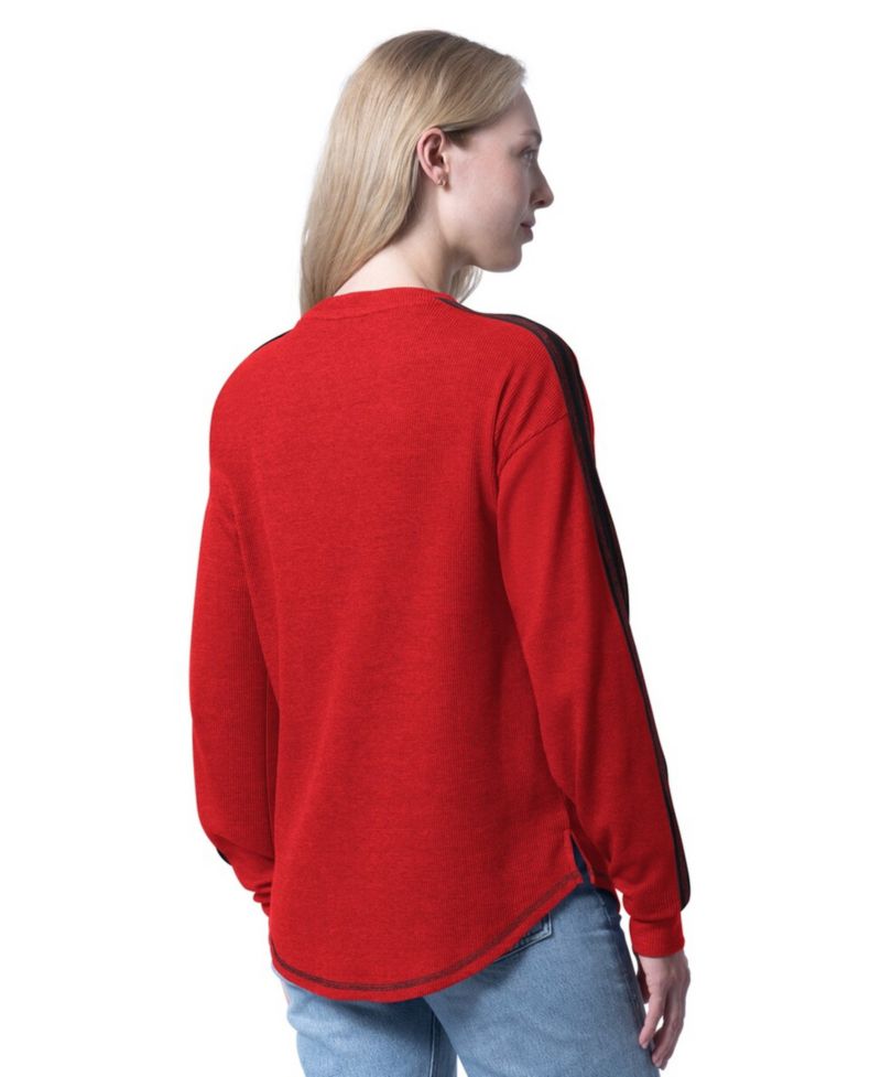 Women's Red Detroit Red Wings Advantage Thermal Long-Sleeve Tri-Blend T-Shirt