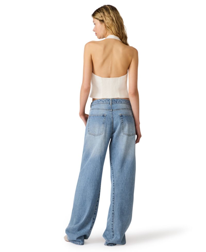Women's Cropped Linen Blend Vest