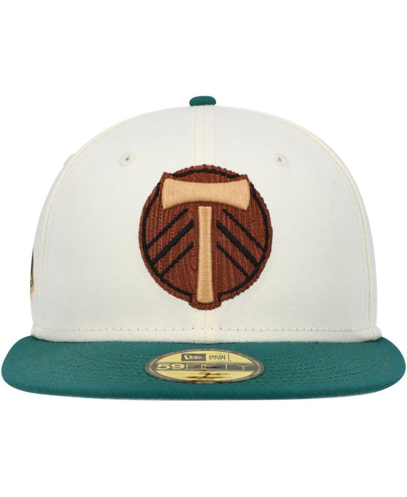 Men's Cream Portland Timbers Wood grain 59FIFTY Fitted Hat
