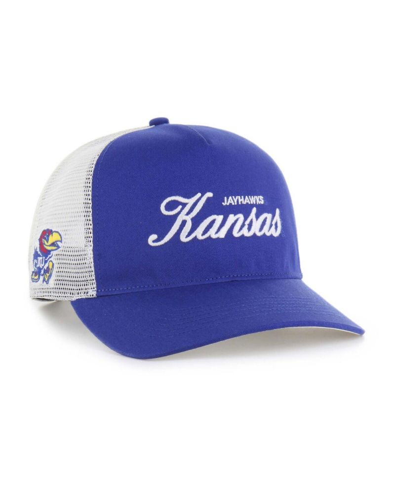 Men's and Women's Royal Kansas Jayhawks Contemporary Basics Foundation Trucker Hitch Adjustable Hat