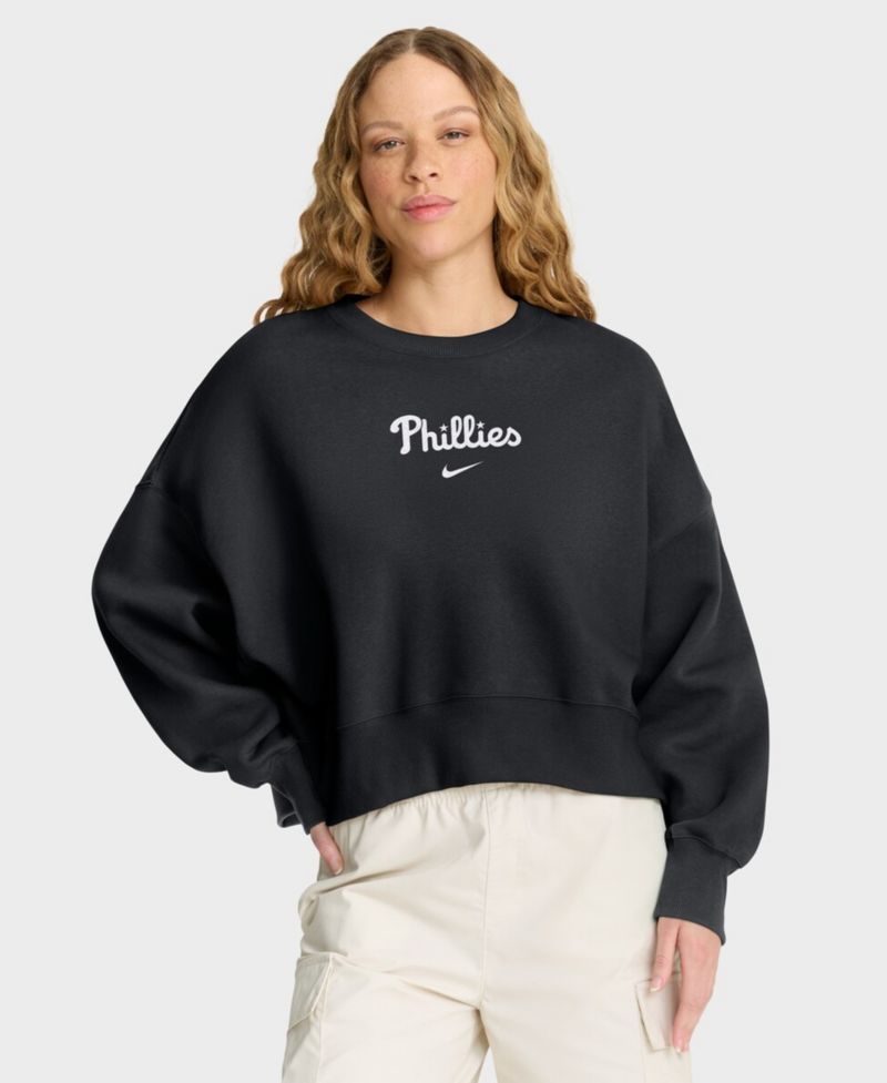 Women's Black Philadelphia Phillies Oversized Primetime Sweatshirt