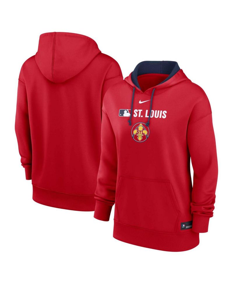Women's Red St. Louis Cardinals Authentic Collection City Connect Performance Pullover Hoodie