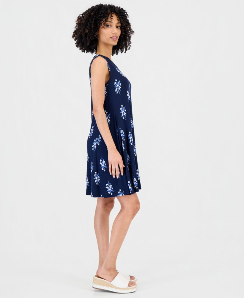 Petite Printed Sleeveless Knit Dress