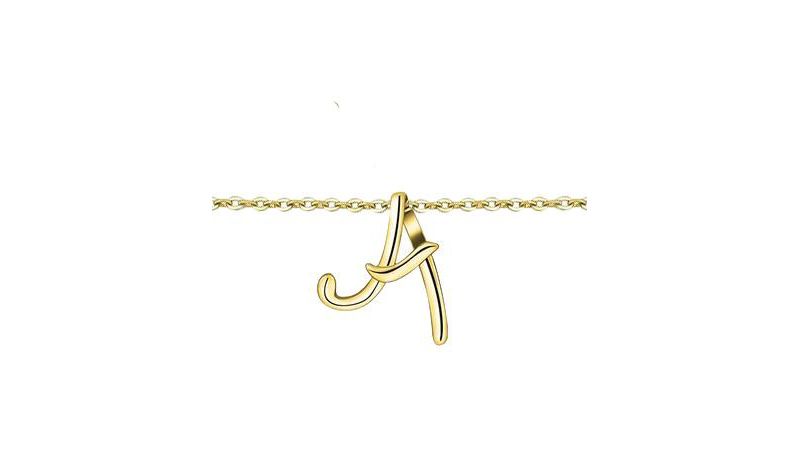 Stylish 14K Gold Plated Chic Twisted Statement Initial Necklace