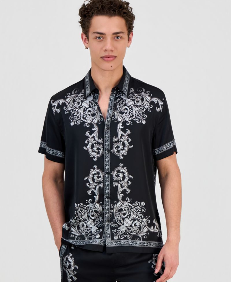 Men's Charm Regal Medallion Short-Sleeve Shirt
