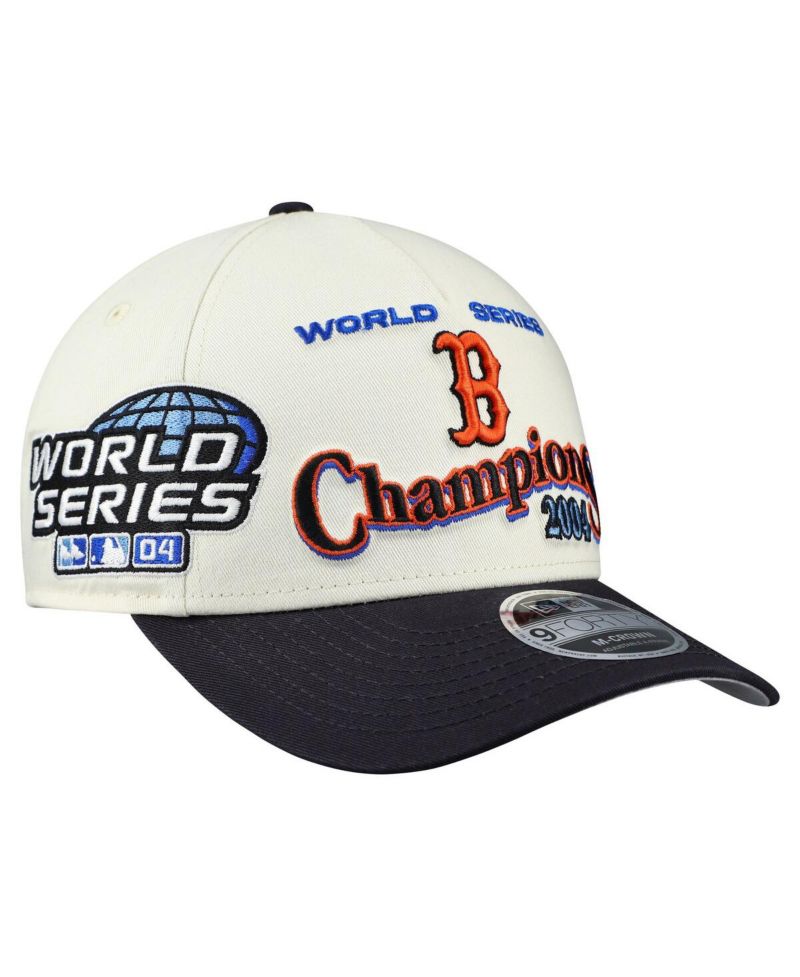 Men's Cream/Navy Boston Red Sox World Series 9FORTY M-Crown A-Frame Adjustable Hat