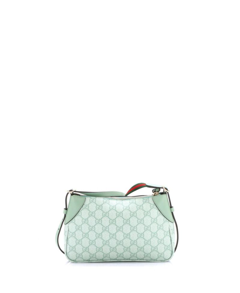 Small Emblem Shoulder Bag GG Coated Canvas with Leather