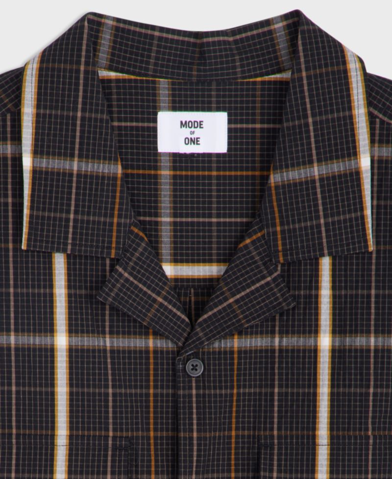 Men's Plaid Camp-Collar Short-Sleeve Shirt