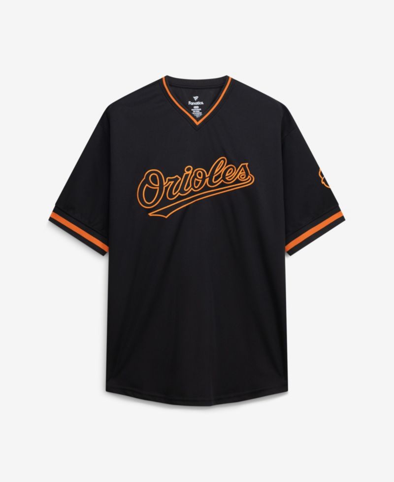 Men's Black Baltimore Orioles Big & Tall Pop Texture V-Neck T-Shirt