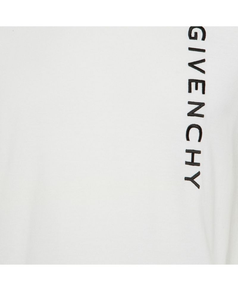 Women's Vertical Logo Embroidered Cotton T-Shirt