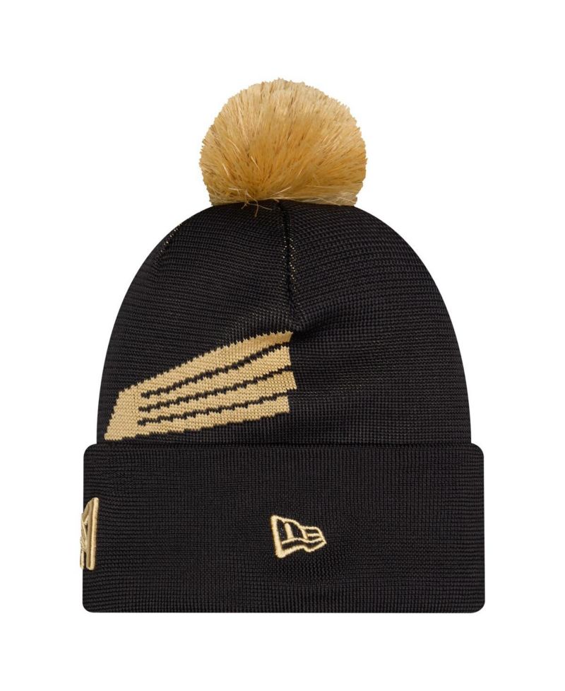 Men's Black LAFC 2026 Jersey Hook Cuffed Knit Hat with Pom