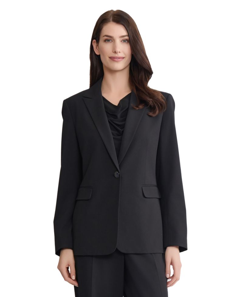 Women's Peak Lapel Single Button Stretch Blazer