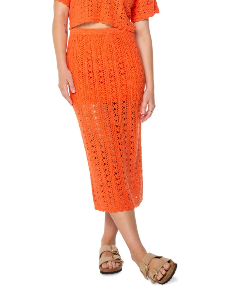 Women's Sea Swirl Crochet Midi Skirt