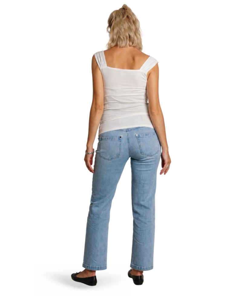 Hailey Straight-Leg Over-the-Belly Maternity Jeans