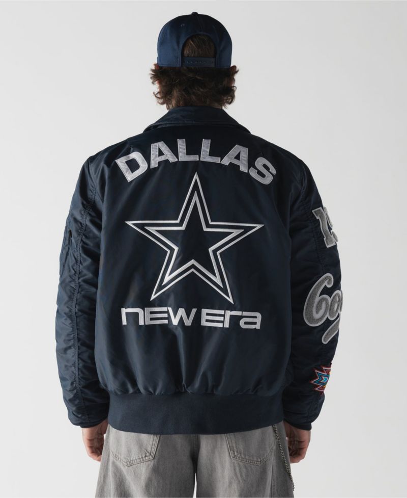 Men's Navy Dallas Cowboys MA-1 Full-Zip Bomber Jacket