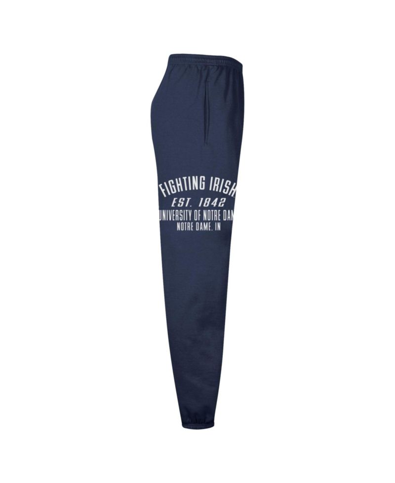 Men's Navy Notre Dame Fighting Irish Powerblend Banded Fleece Sweatpants