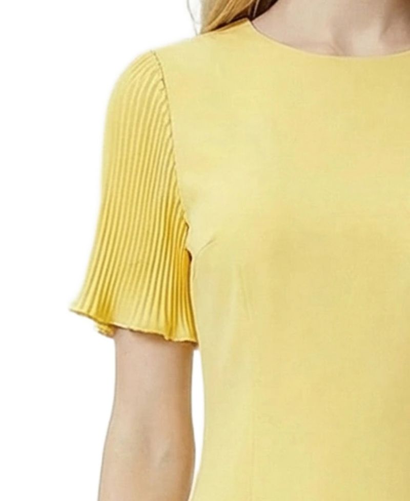 Petite Pleated Short-Sleeve Dress