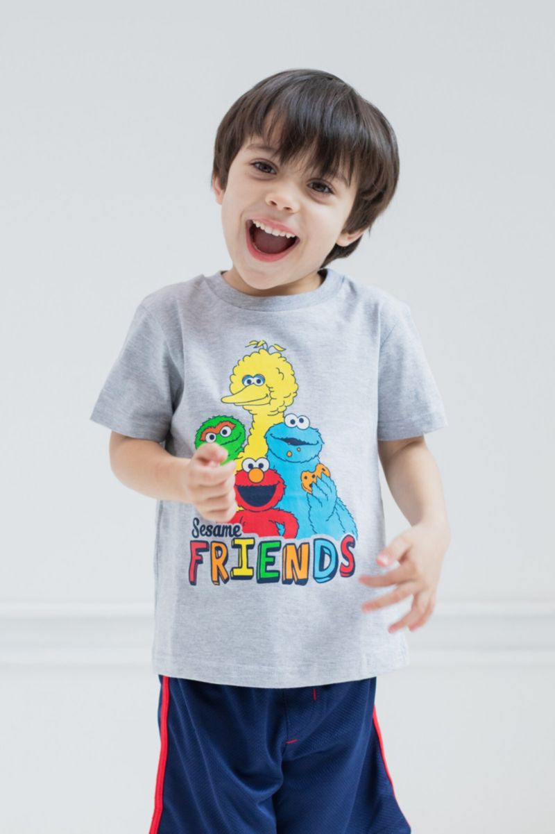 Baby Boys Elmo's Book of Friends 2 Pack T-Shirts and Board Book Set