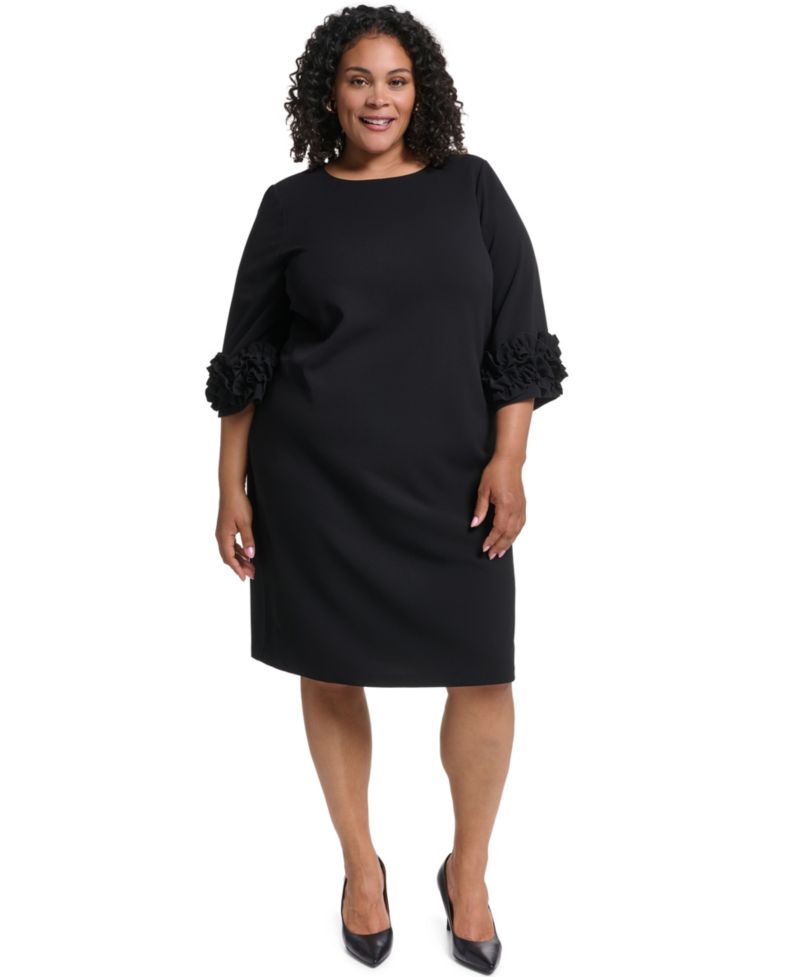 Plus Crew Neck Shift Dress