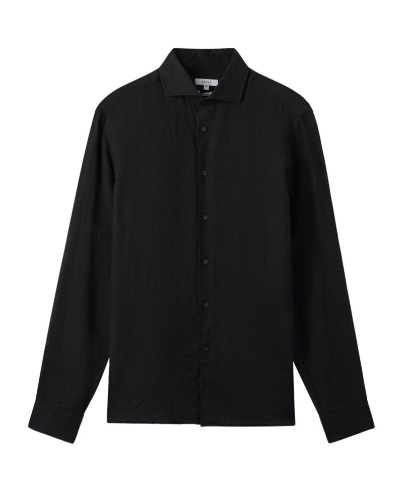 Men's Ruban Linen Cutaway Collar Regular Fit Shirt