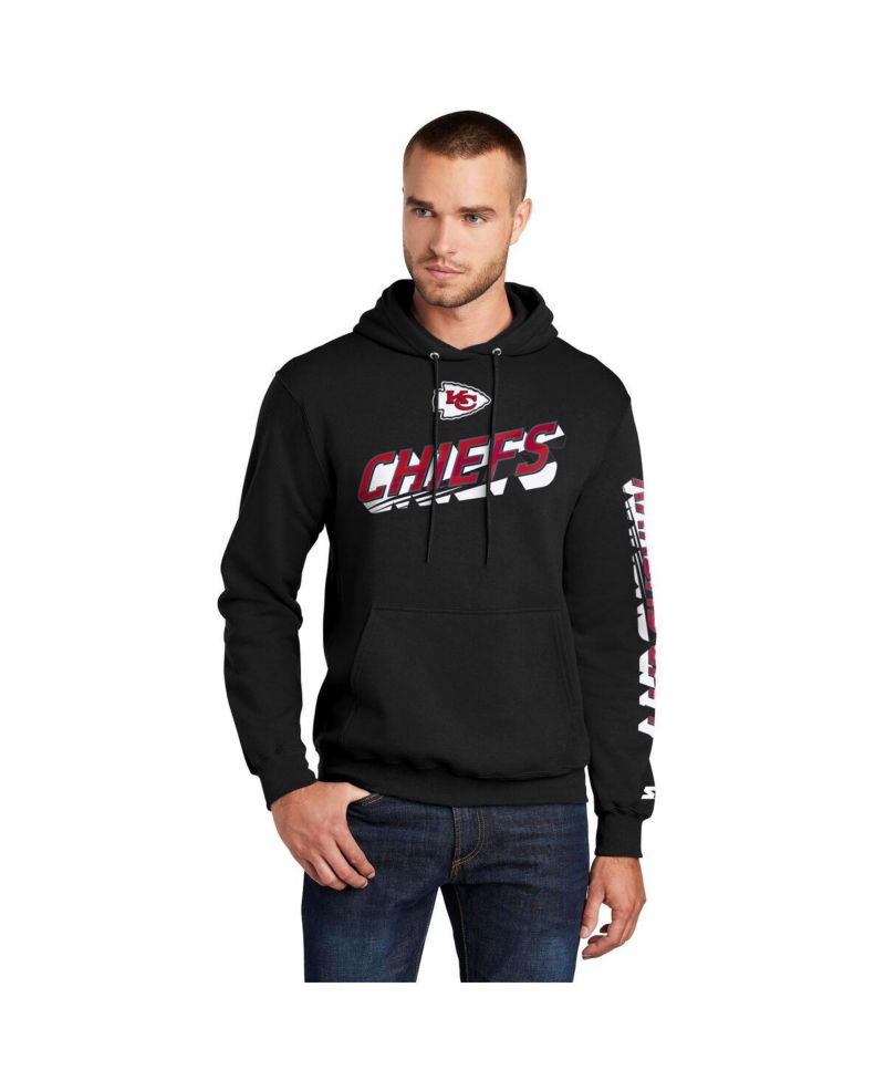 Men's Black Kansas City Chiefs Wordmark Logo Pullover Hoodie