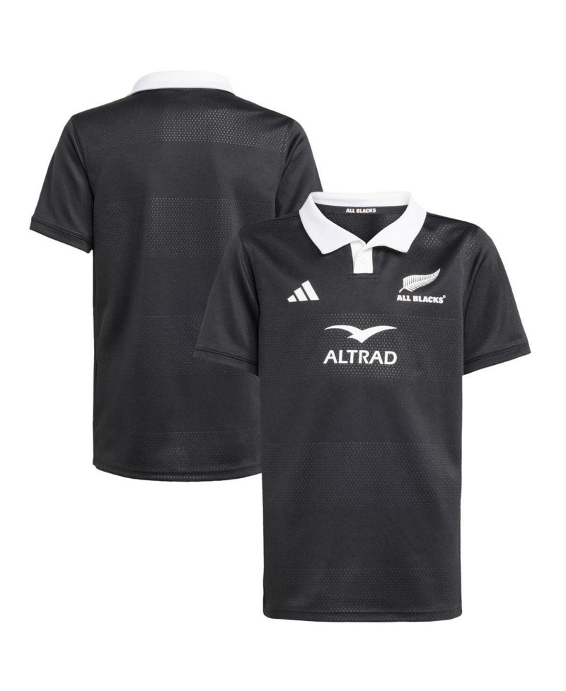 Big Boys and Girls Black New Zealand Rugby 2025/26 Home Replica Jersey