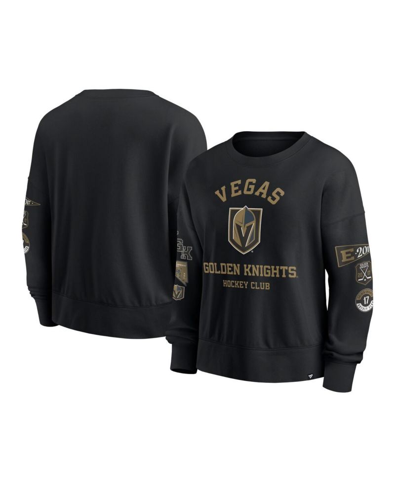 Women's Black Vegas Golden Knights Go Team Pullover Sweatshirt