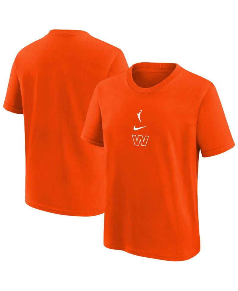 Big Boys and Girls Brilliant Orange WNBA Essential Logo T-Shirt