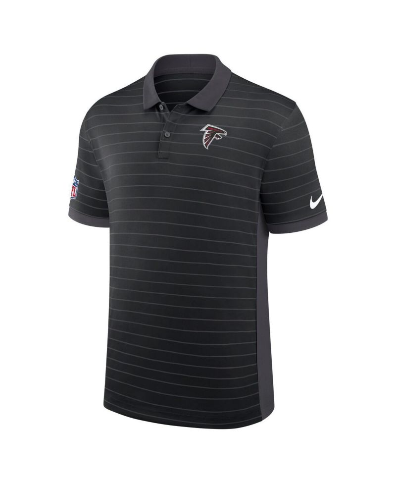 Men's Black Atlanta Falcons Sideline Victory Stripe Performance Polo Shirt