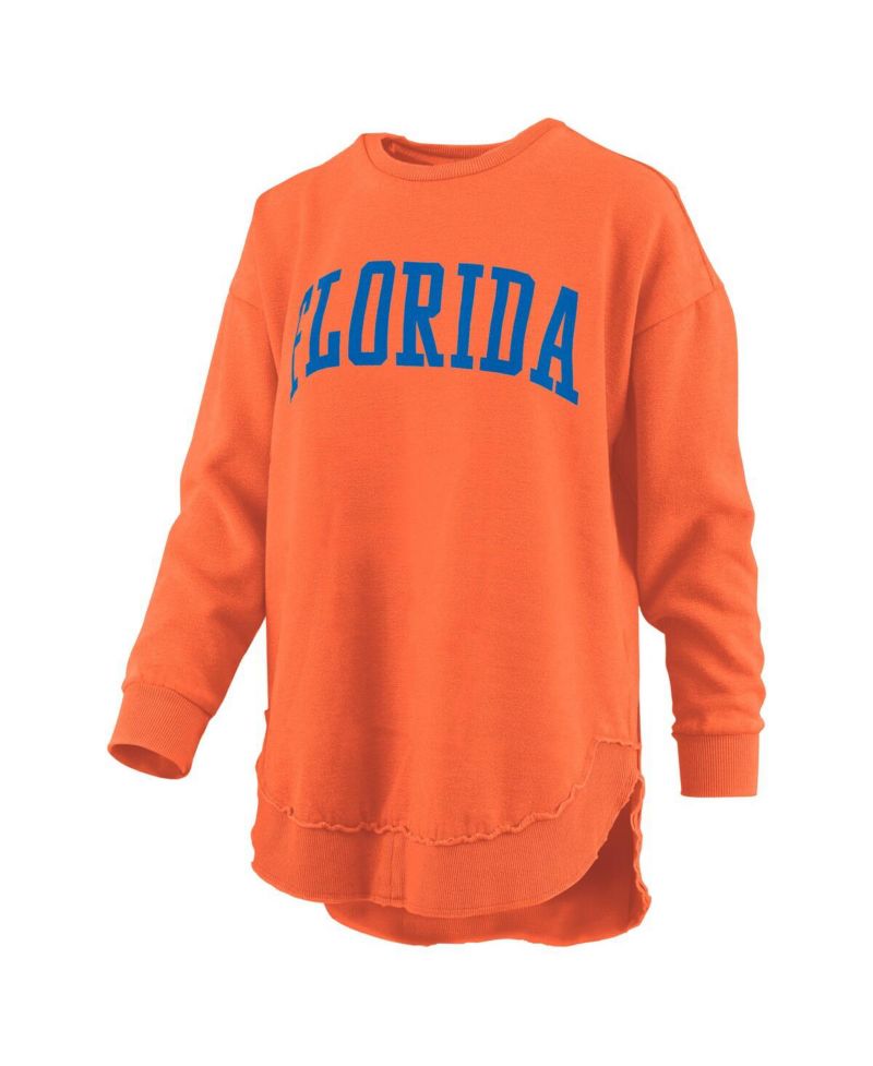 Women's Orange Florida Gators Melange Poncho Vintage Fleece Long Sleeve Pullover Sweatshirt