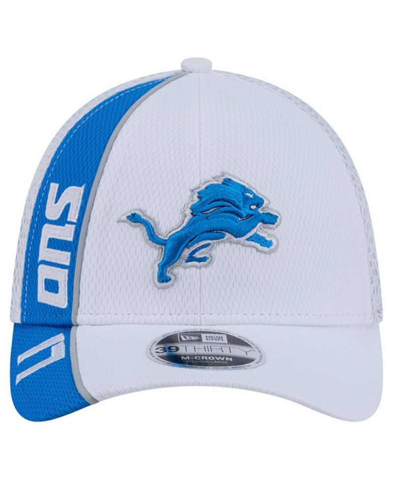 Men's White/Blue Detroit Lions Dash 39THIRTY M-Crown Flex Hat