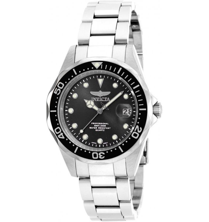 Men's 17046 Pro Diver Quartz 3 Hand Black Dial Watch