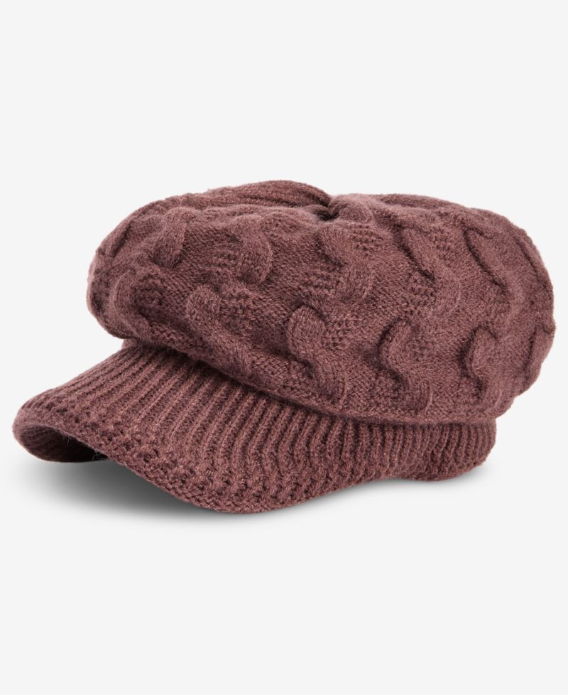 Women's Cable-Knit Newsboy Cap