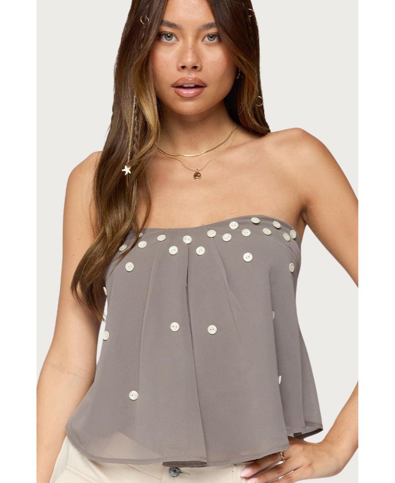 Women's Lenie Strapless Chiffon Babydoll Top