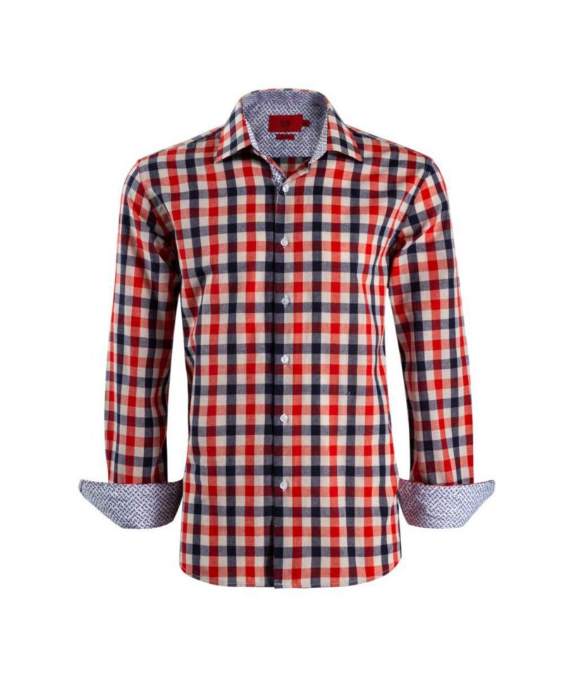 Men's Slim Fit Gingham Plaid Shirt