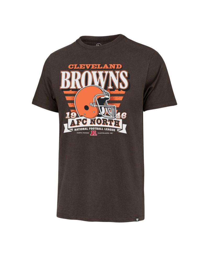 Men's Brown Cleveland Browns Stripe Splash Franklin Throwback T-Shirt