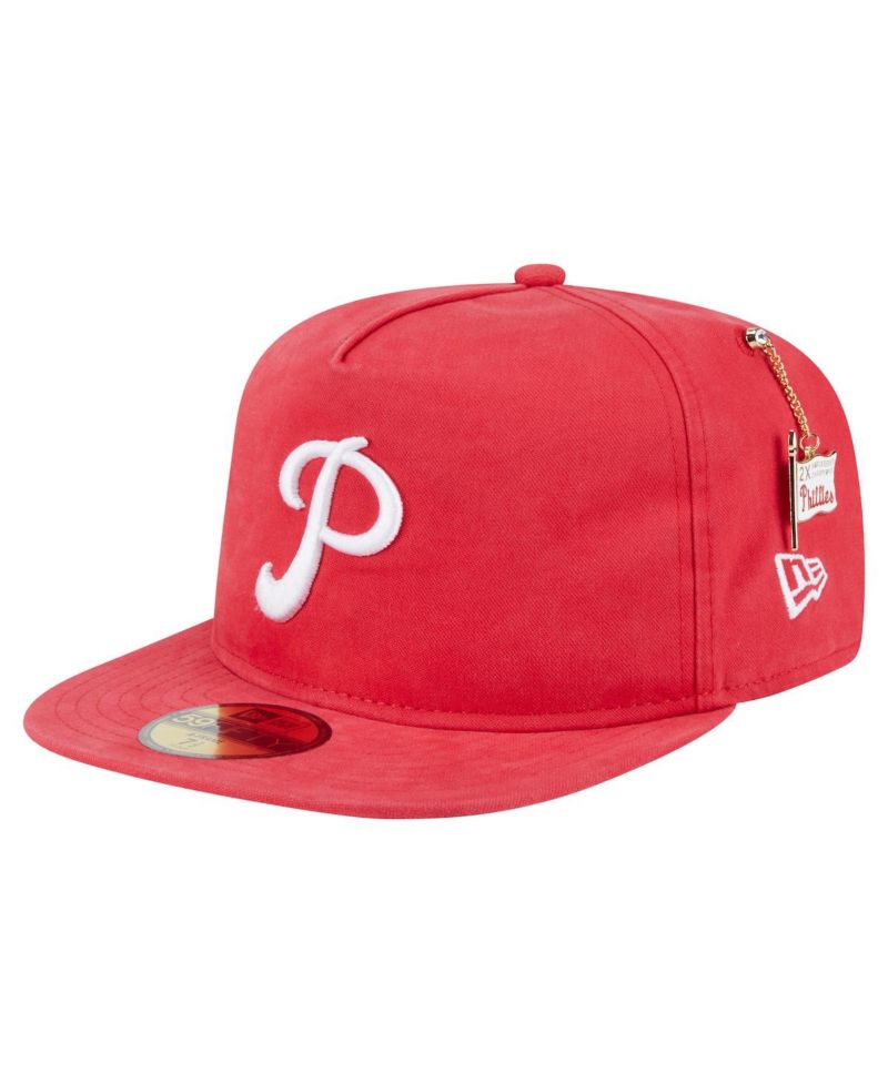 Men's Red Philadelphia Phillies Championship Side Flag A-Frame 59Fifty Fitted Hat