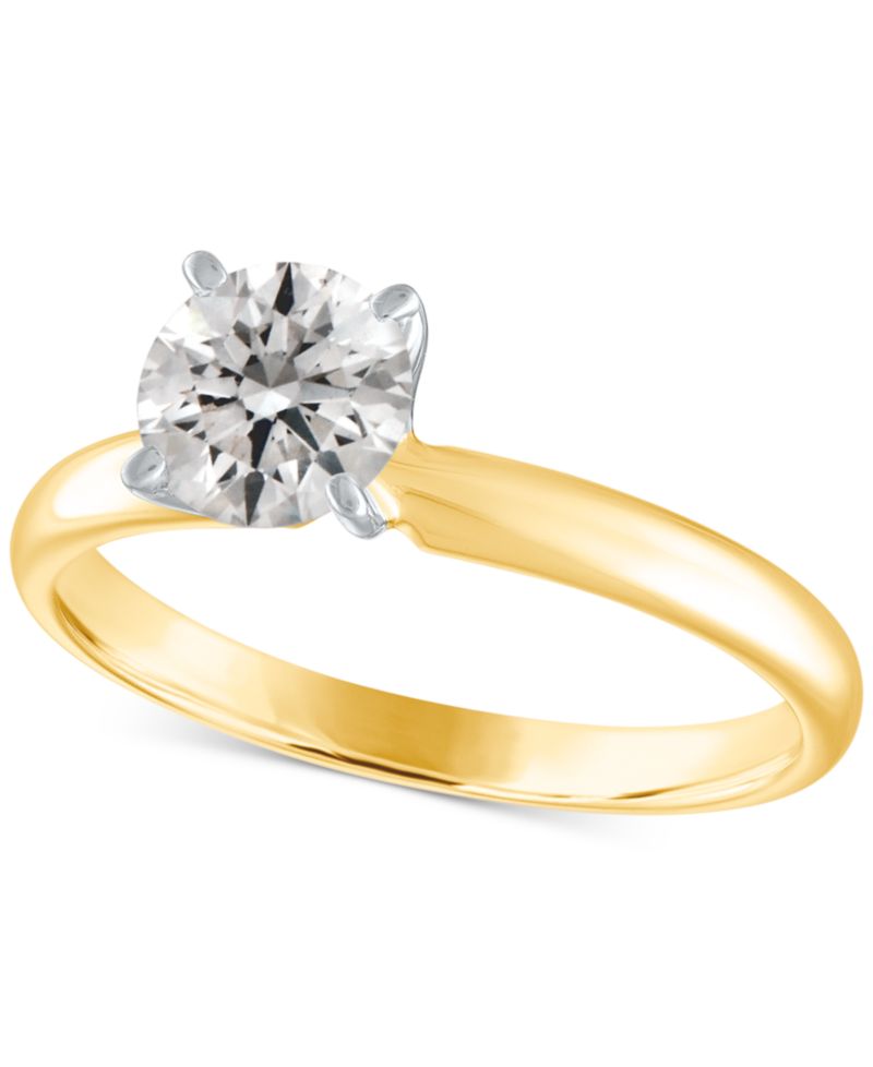 GIA Certified Diamond Engagement Ring (1 ct. t.w.) in 14k White Gold or 14k Gold & 14k White Gold
